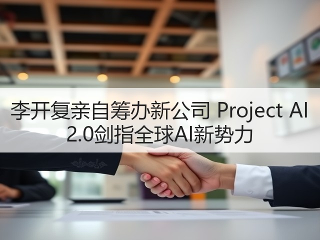 李开复亲自筹办新公司 Project AI 2.0剑指全球AI新势力(图1) 李开复亲自筹办新公司 Project AI 2.0剑指全球AI新势力(图1)