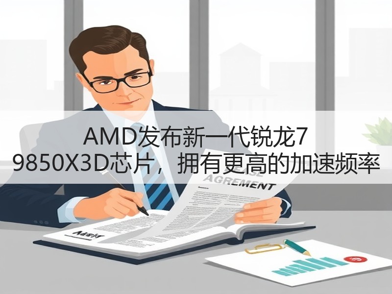 AMD发布新一代锐龙7 9850X3D芯片，拥有更高的加速频