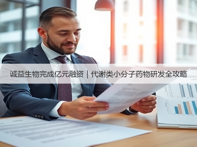 诚益生物完成亿元融资|代谢类小分子药物研发全攻略(图1) 诚益生物完成亿元融资|代谢类小分子药物研发全攻略(图1)