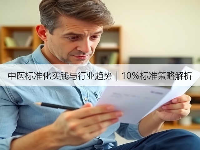 中医标准化实践与行业趋势|10%标准策略解析(图1) 中医标准化实践与行业趋势|10%标准策略解析(图1)